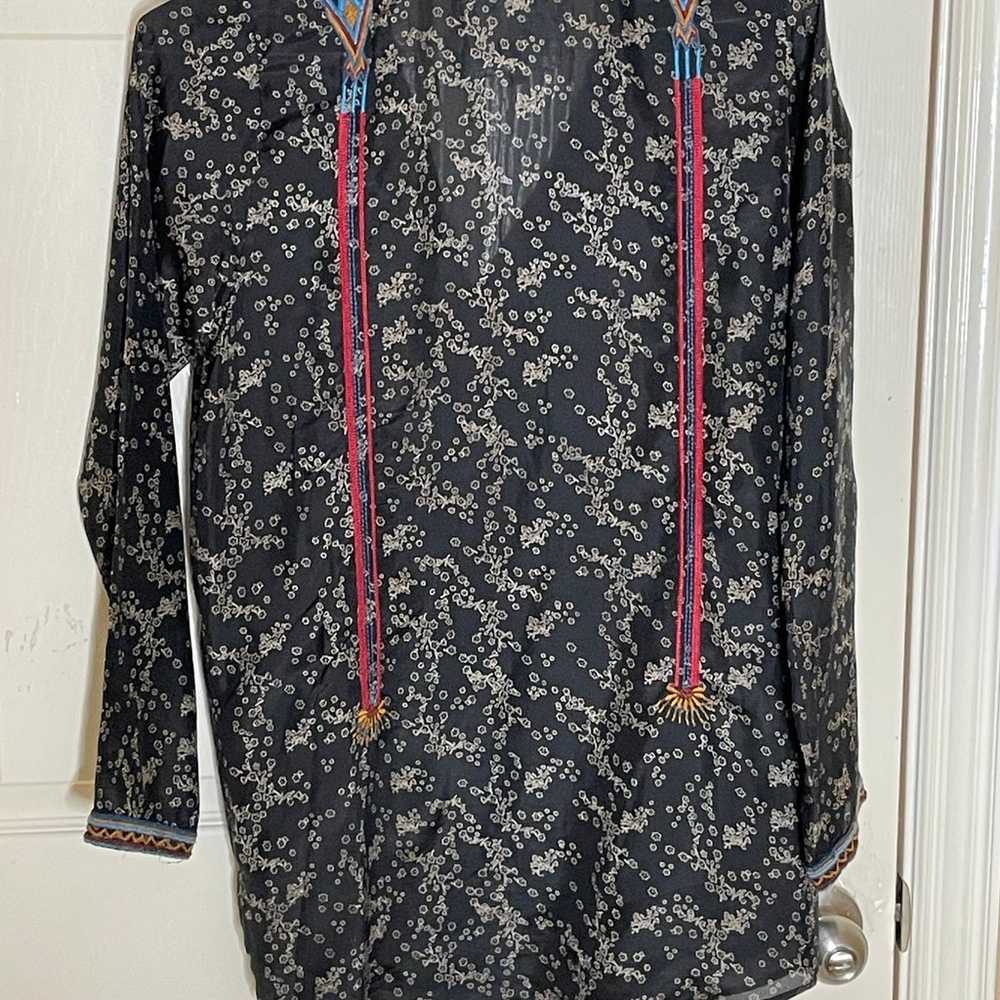 Johnny Was Boys Blouse, Boho Pullover with Button… - image 6