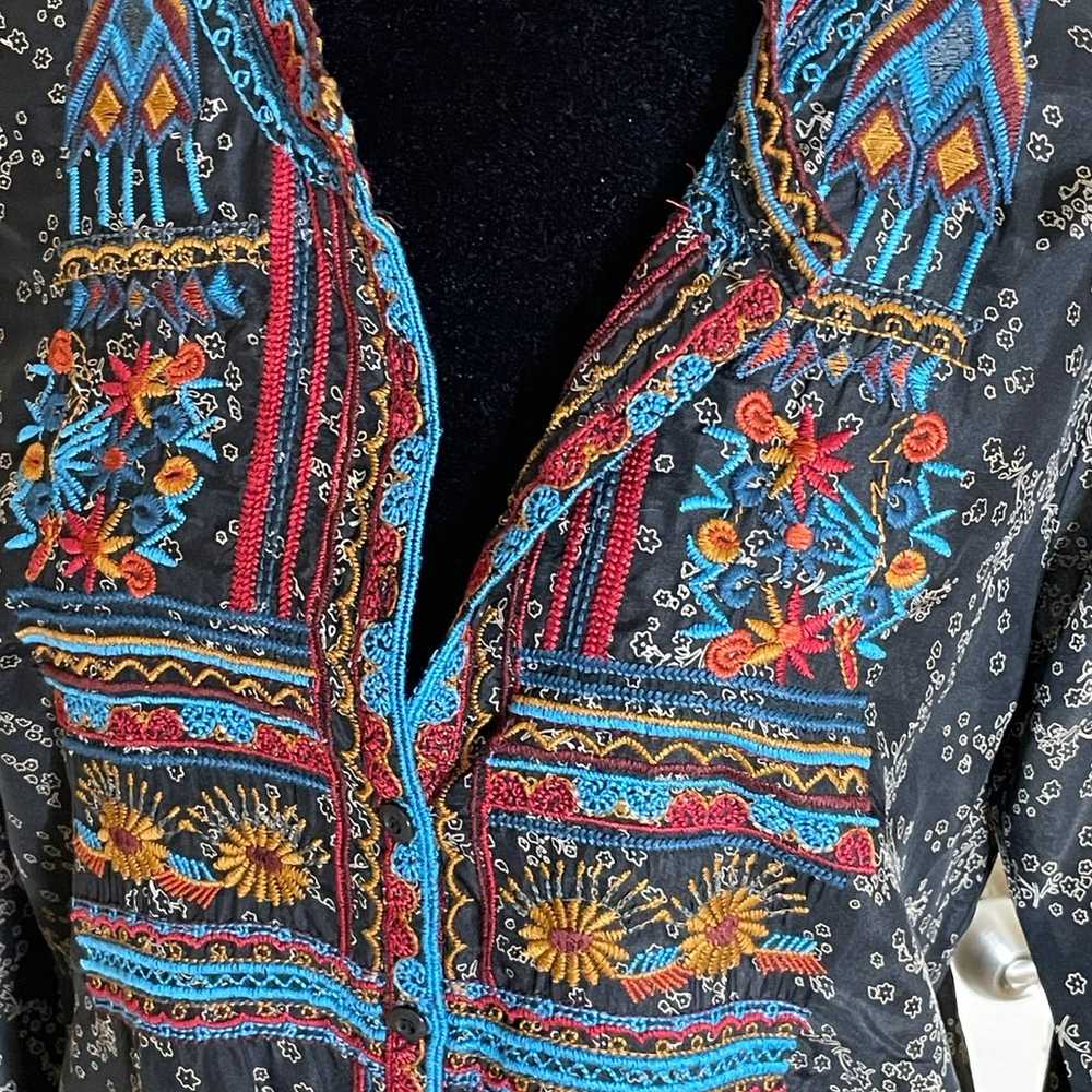 Johnny Was Boys Blouse, Boho Pullover with Button… - image 9