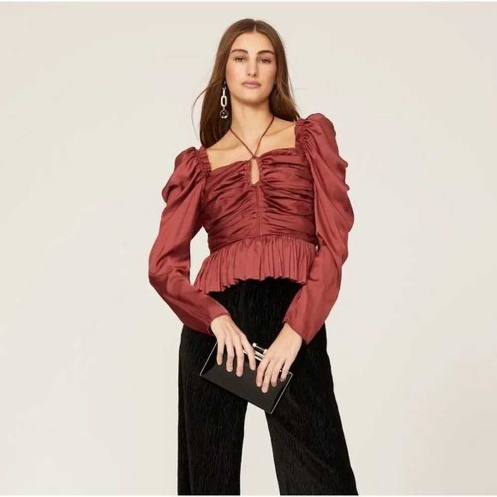 Mirelle peplum blouse Ulla Johnson Long Sleeve Ru… - image 1