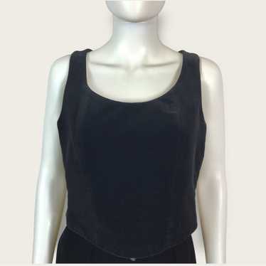Moschino Black Velvet Crop Top Cheap & Chic Sleev… - image 1