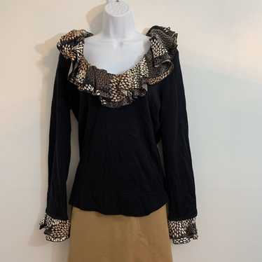 Tory Burch black knit top. Size Large - image 1