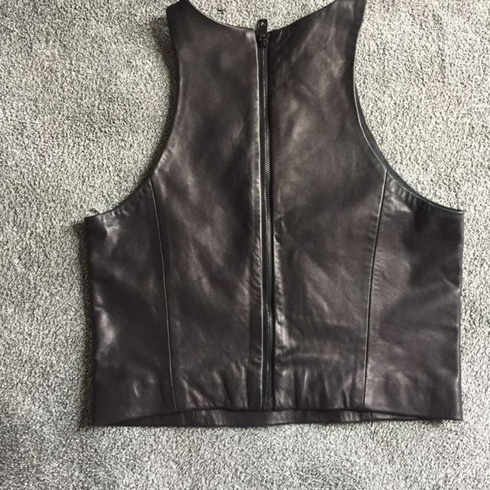 Rag & Bone leather Crop Top - image 2