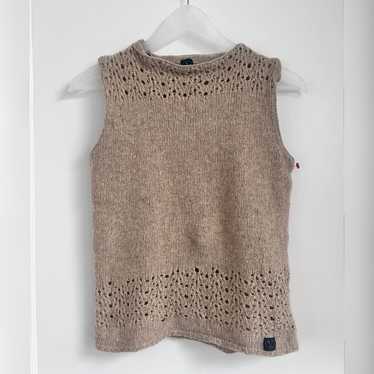 Valentino Knit Wool Sweater Blouse with eyelet de… - image 1