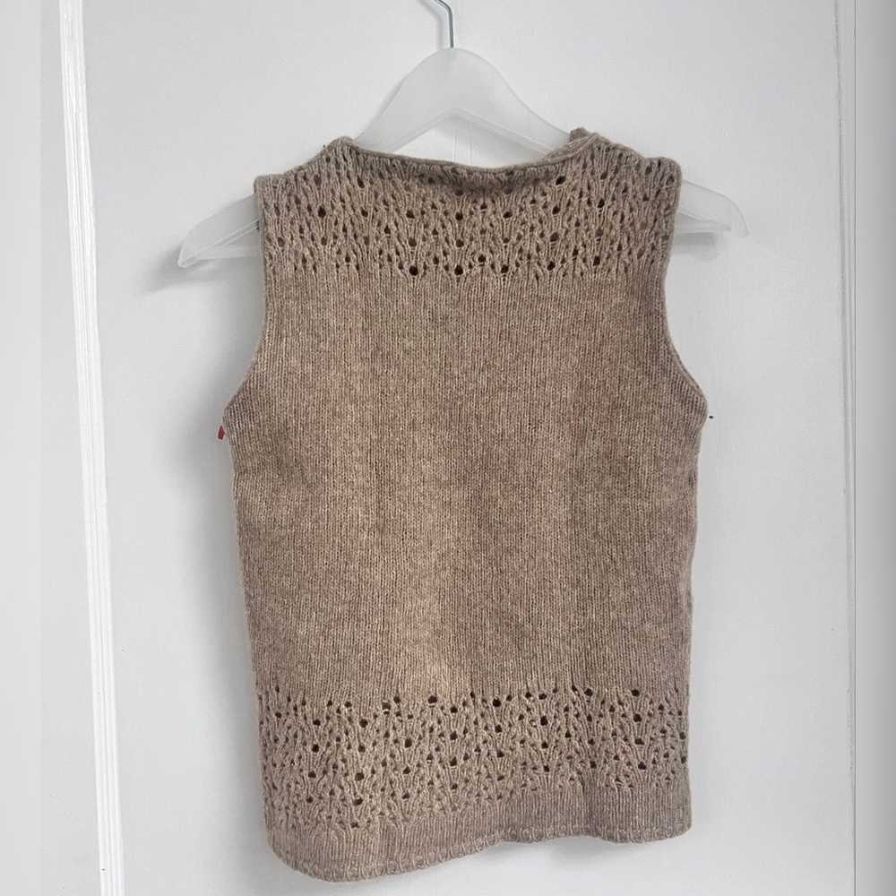 Valentino Knit Wool Sweater Blouse with eyelet de… - image 4