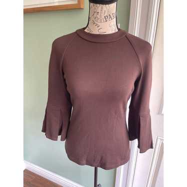 NWOT L'AGENCE Brown Bell Sleeve Top - image 1