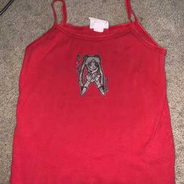 Vintage 90s Sailor Moon tank top S glitter Sailor… - image 1