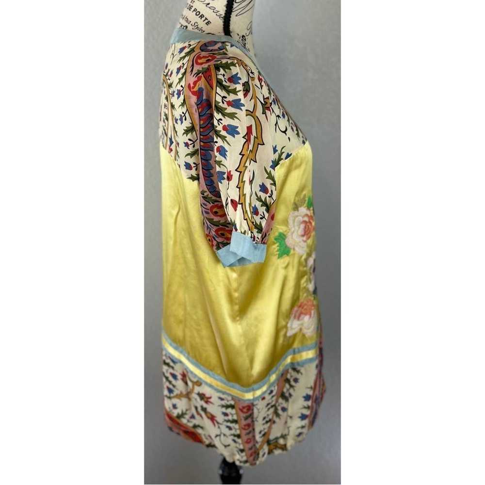 Johnny Was Mistic Paneled & Printed Tunic Top Yel… - image 3