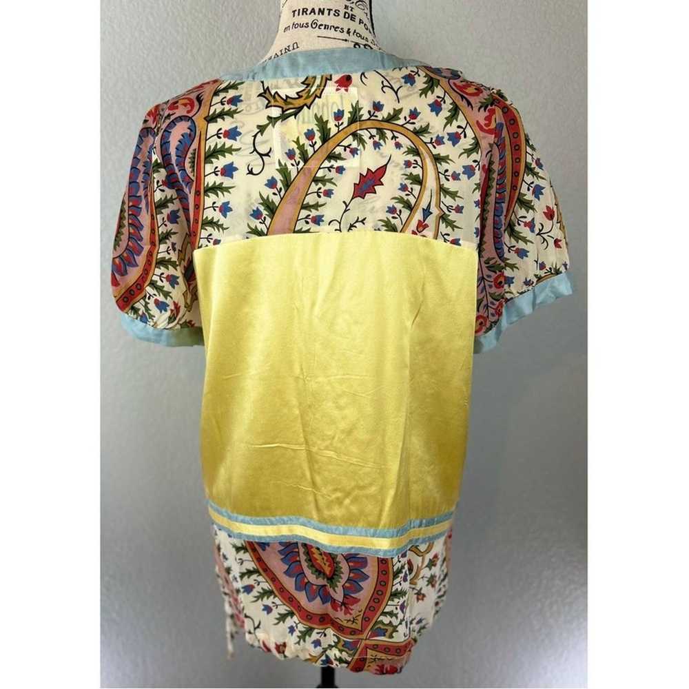 Johnny Was Mistic Paneled & Printed Tunic Top Yel… - image 4