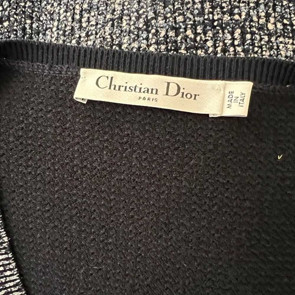 Christian Dior navy white textured sleevless blou… - image 5