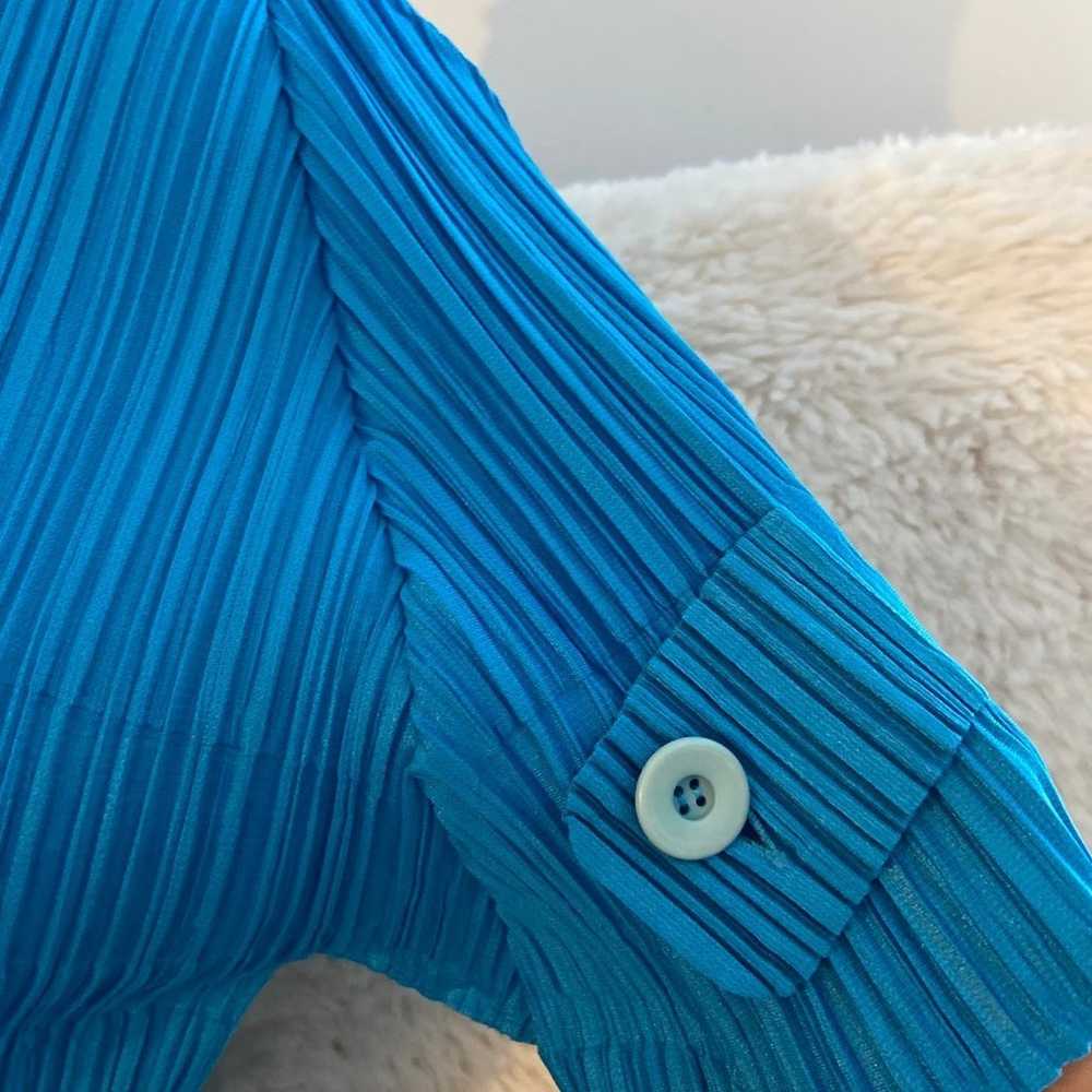 Blue pleats please issey miyake top size 3 - image 2