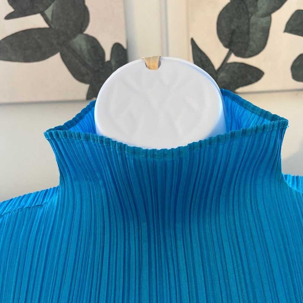 Blue pleats please issey miyake top size 3 - image 3