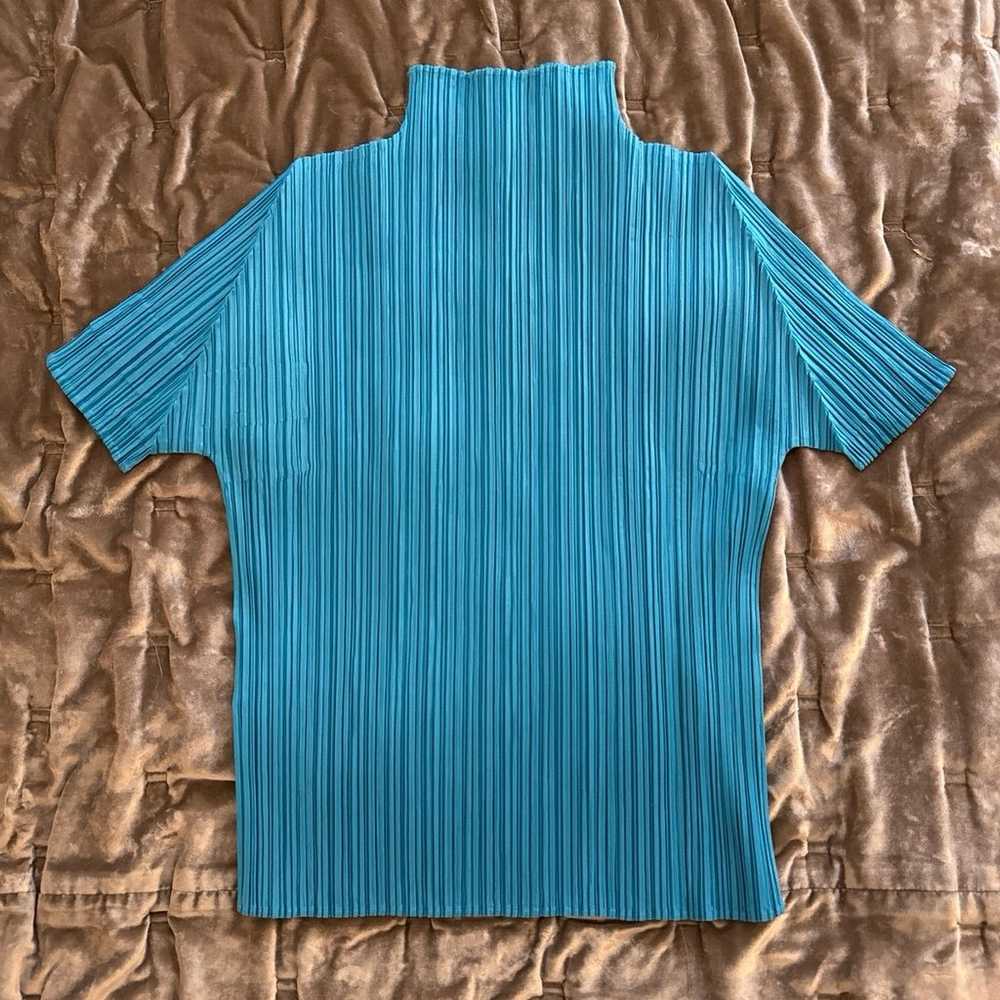 Blue pleats please issey miyake top size 3 - image 5