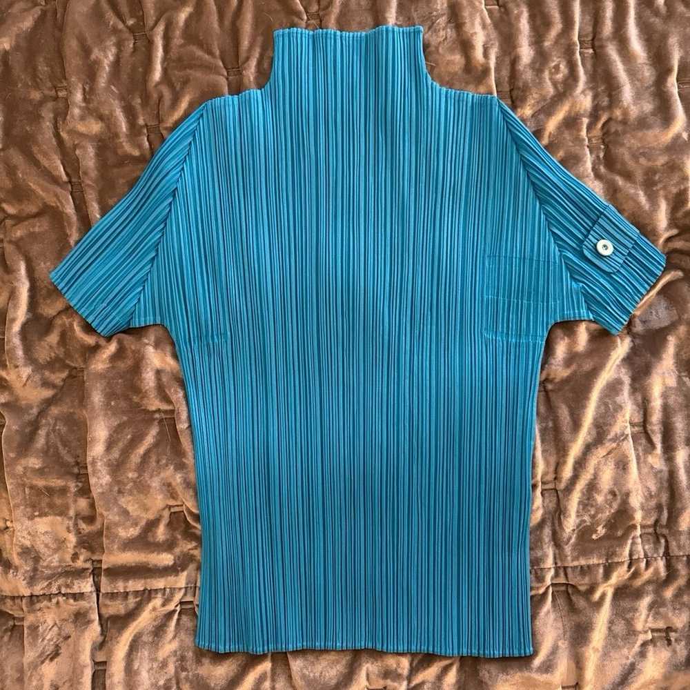 Blue pleats please issey miyake top size 3 - image 6