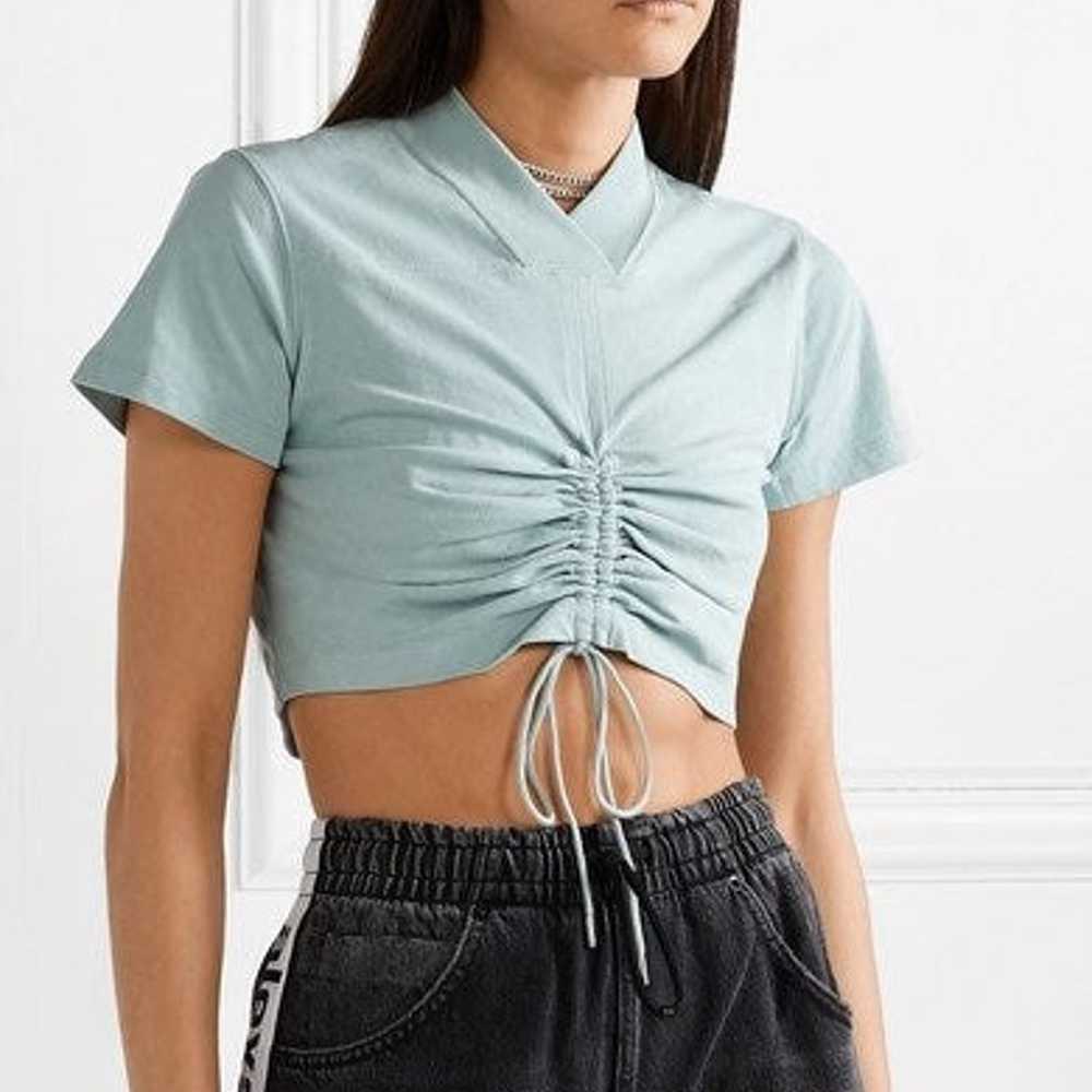 ALEXANDER WANG T Cropped Ruched Cotton-jersey T-s… - image 2