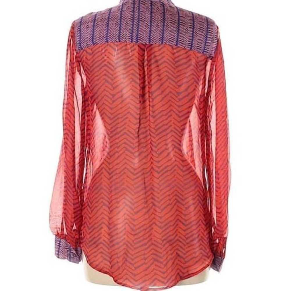 HALE BOB Silk Size M two-tone geometric blouse in… - image 2