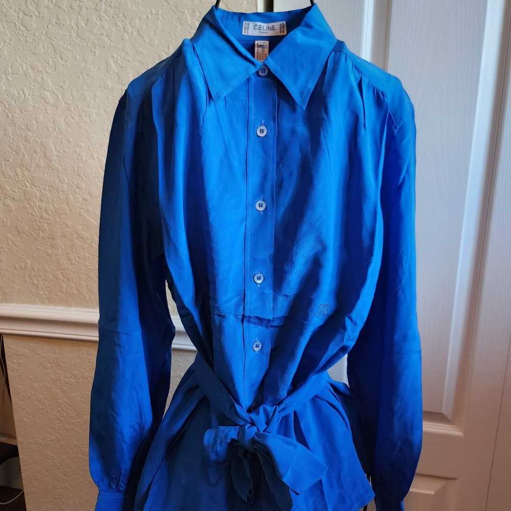 Celine Paris button-down silk shirt size 38 - image 1