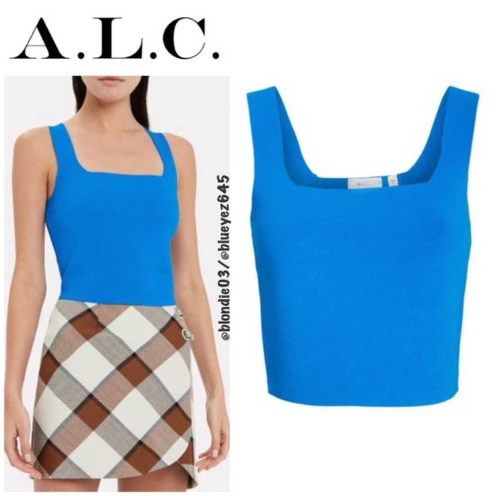 A.L.C. “Victoria” square neck top in azure L - image 1