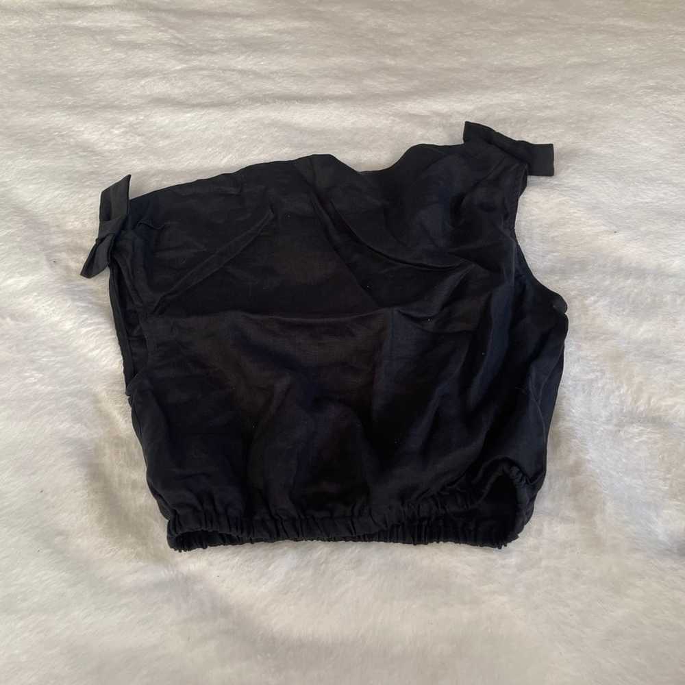 Black Linen Crop Top - image 4