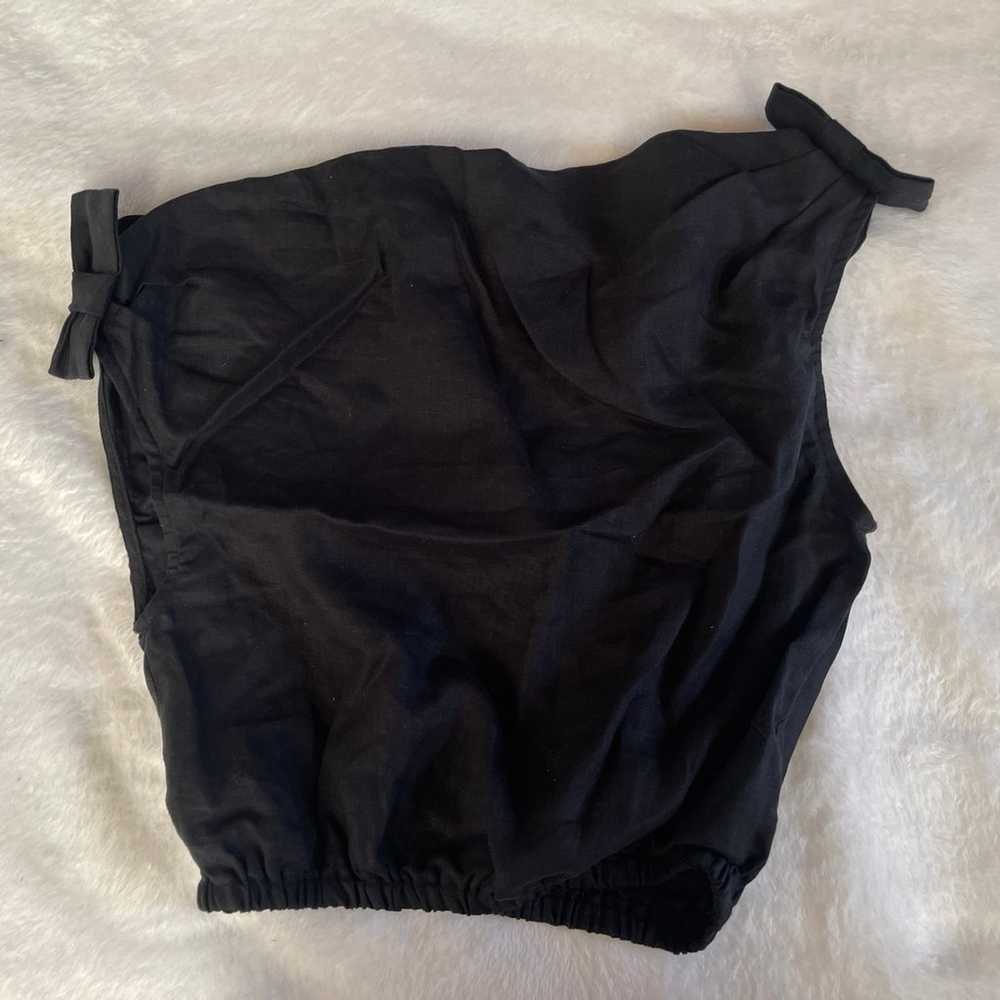 Black Linen Crop Top - image 5