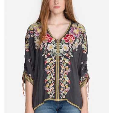 JOHNNY WAS EMBROIDERED EVANGELINE VNeck Top Size :