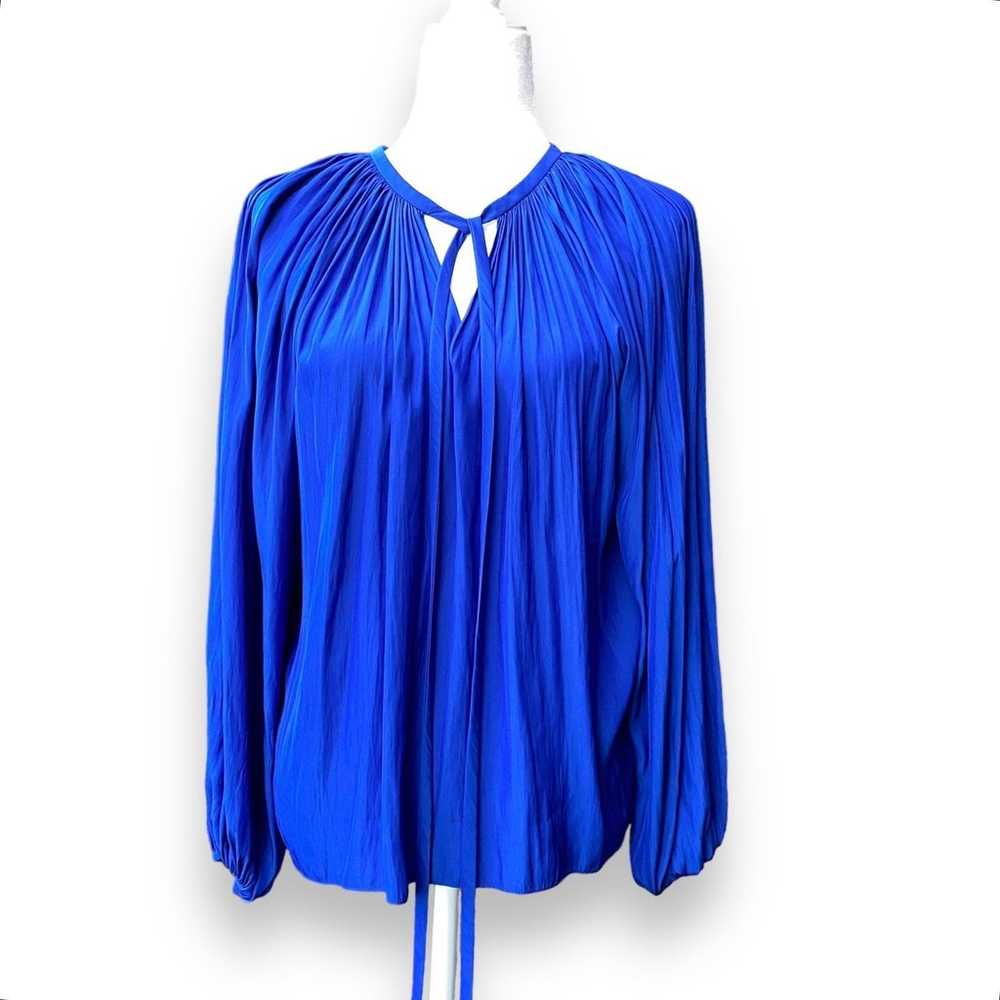 Ramy Brook Paris Blouse Sz XS/S Cobalt Blue Long … - image 2