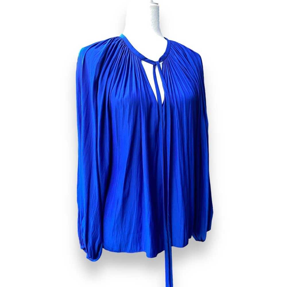 Ramy Brook Paris Blouse Sz XS/S Cobalt Blue Long … - image 3