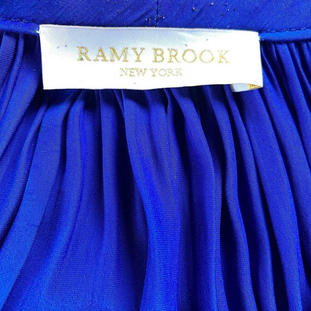 Ramy Brook Paris Blouse Sz XS/S Cobalt Blue Long … - image 4