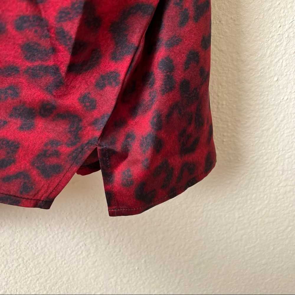 $169 ANINE BING Red Lace Trim 100% Silk Leopard C… - image 6