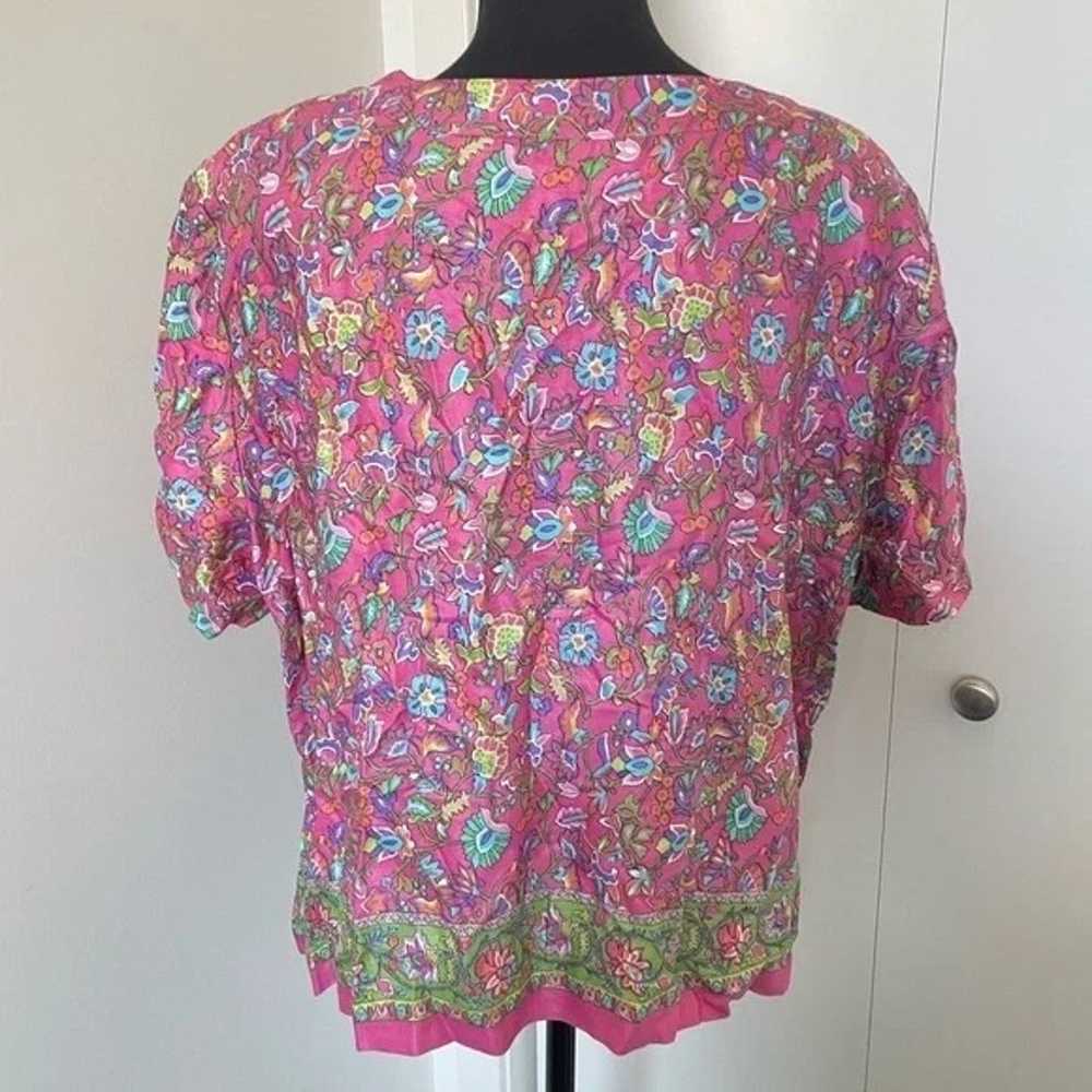 TopNapa Valley Floral Short Sleeve Button Down Bl… - image 2