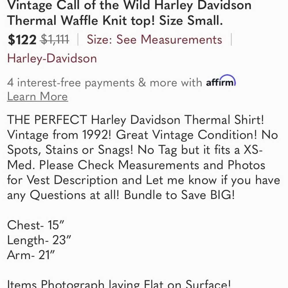 VTG. Harley Davidson Waffle Knit Call of the Wild… - image 11