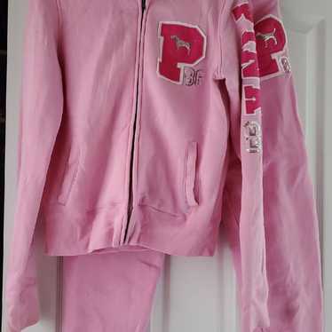 Victoria’s Secret PINK rainbow outfit! Campus Hoodie And leggings size xl  VS Nwt