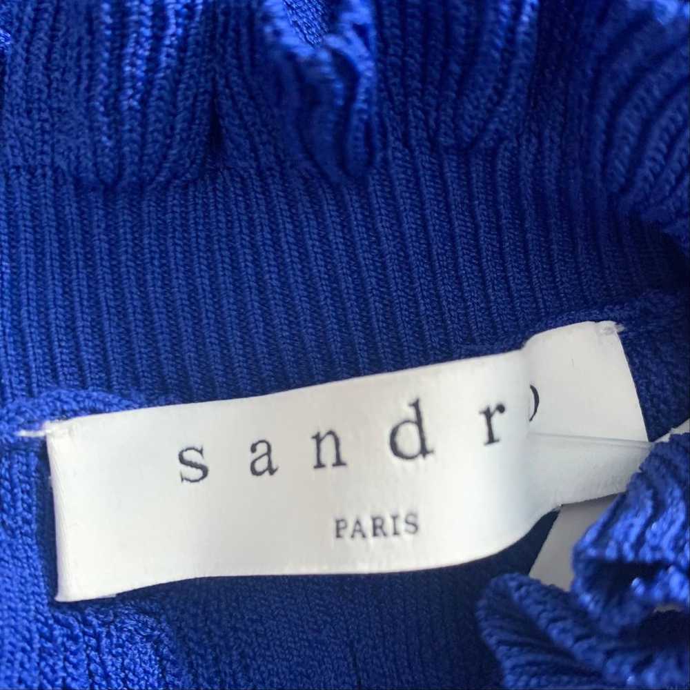 Sandro Roman Ruffle-Trimmed Sweater Blue - image 10