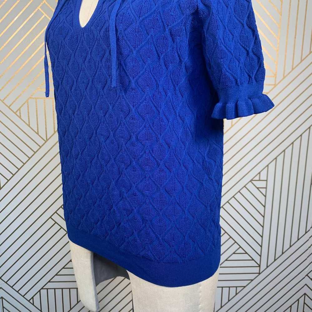 Sandro Roman Ruffle-Trimmed Sweater Blue - image 5