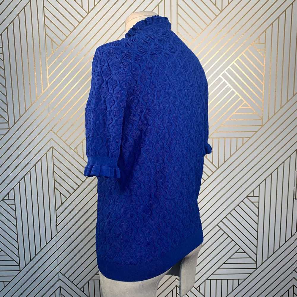 Sandro Roman Ruffle-Trimmed Sweater Blue - image 6