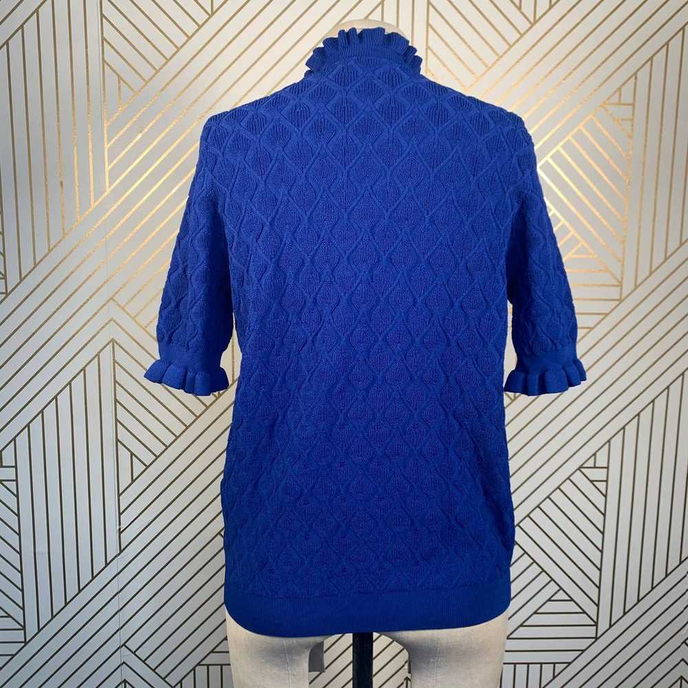 Sandro Roman Ruffle-Trimmed Sweater Blue - image 8