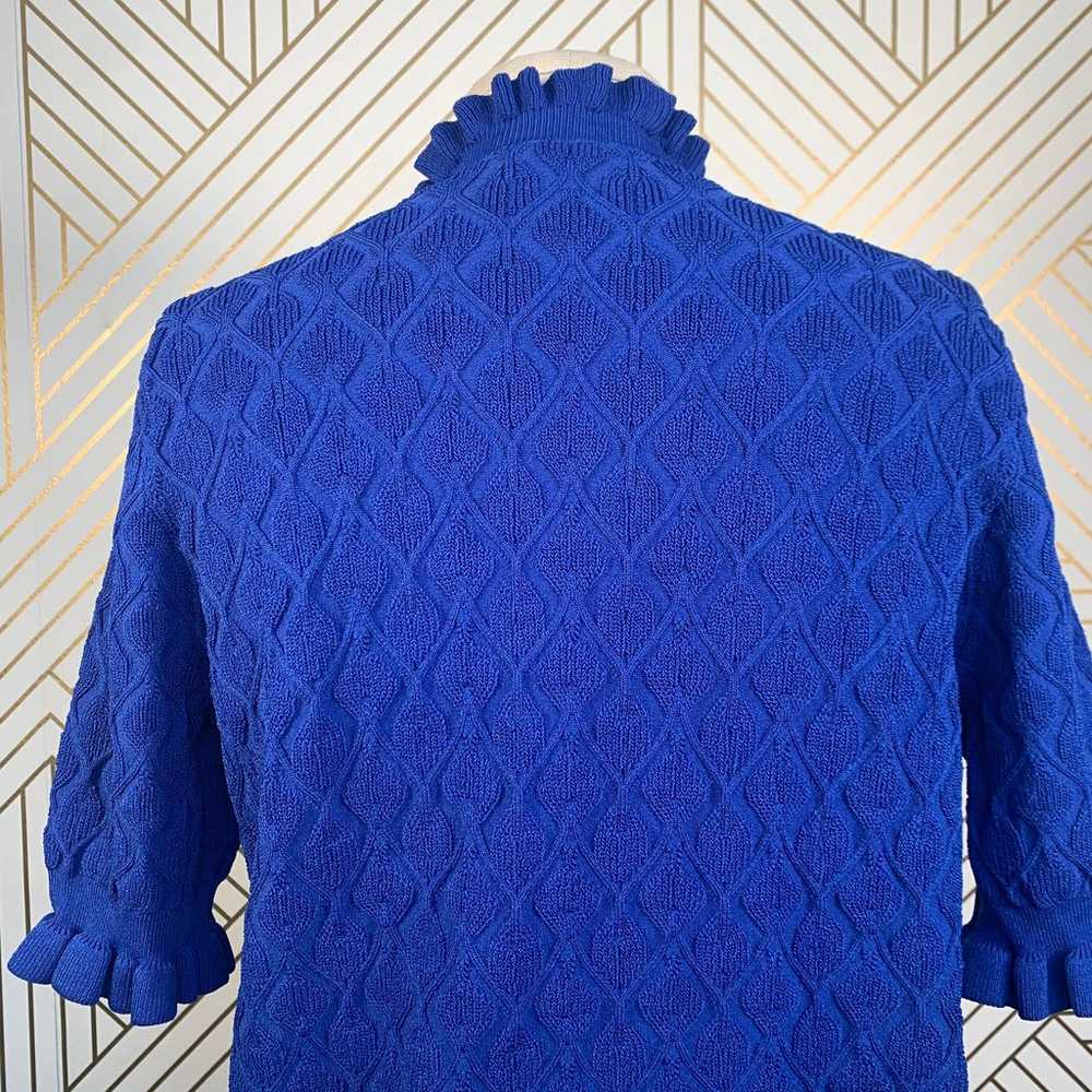 Sandro Roman Ruffle-Trimmed Sweater Blue - image 9
