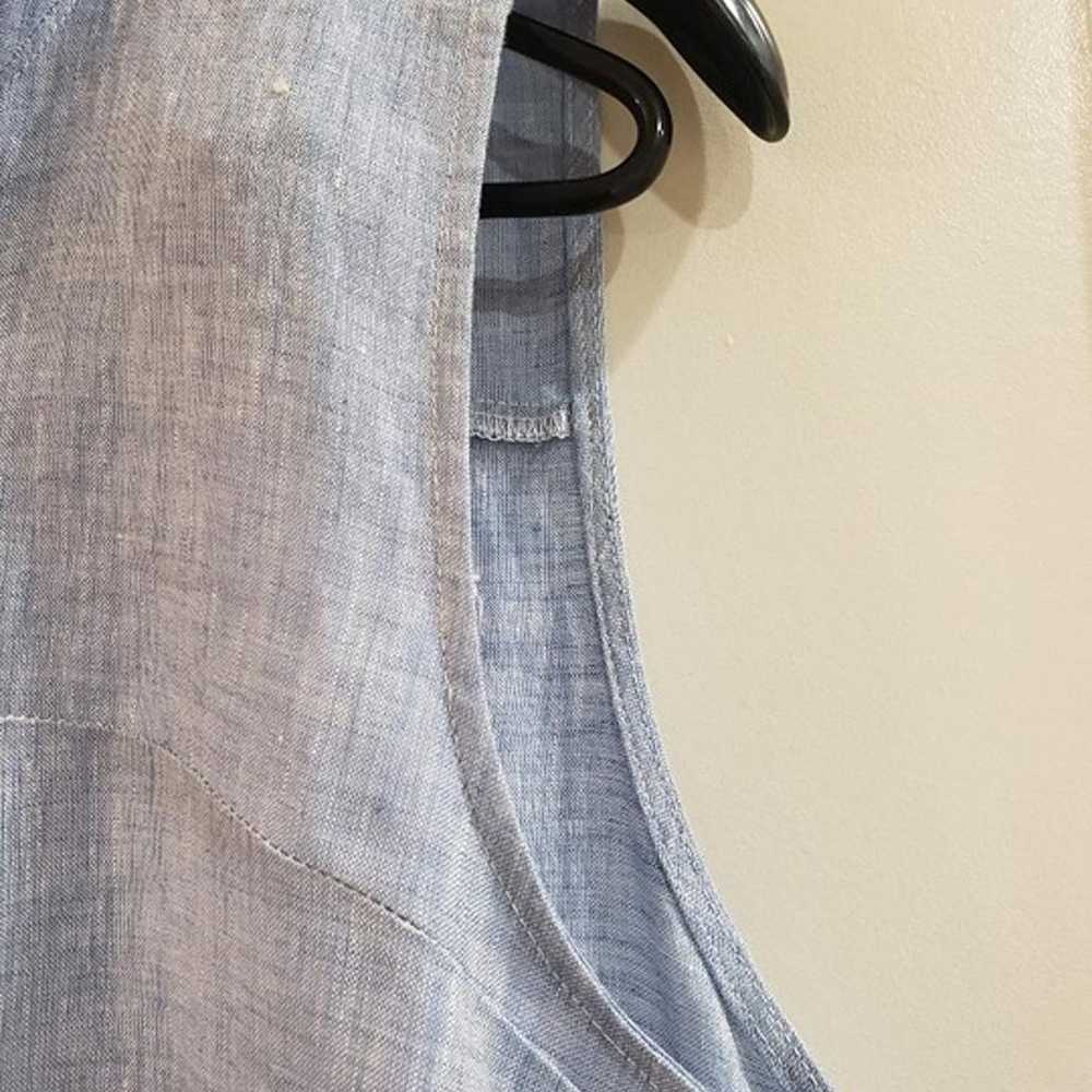 Le Paris Petite Blue Sleeveless Linen Shirt Dress… - image 6