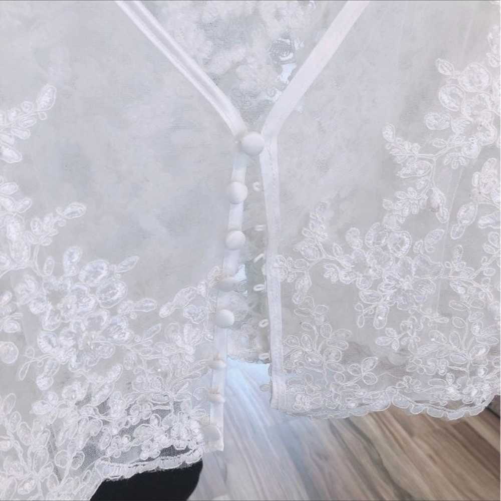 Wedding dress topper/ bridal cape lace jacket - image 3