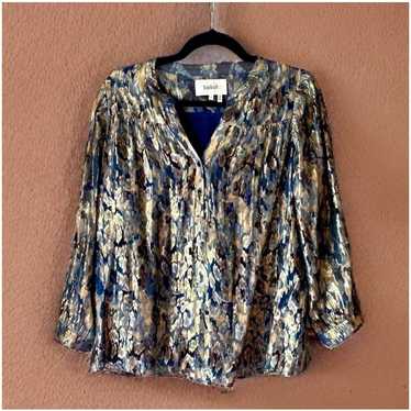 B&SH Blue and Gold Shimmer Blouse - image 1