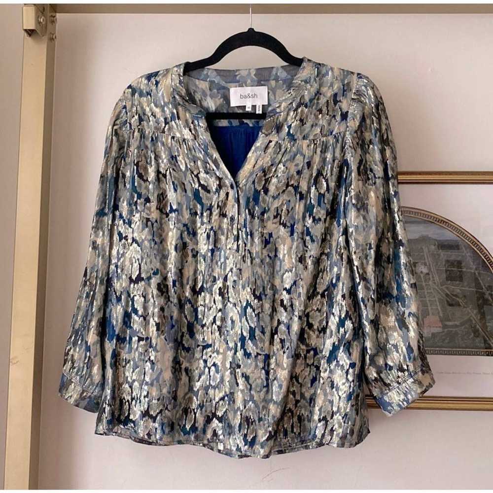 B&SH Blue and Gold Shimmer Blouse - image 2