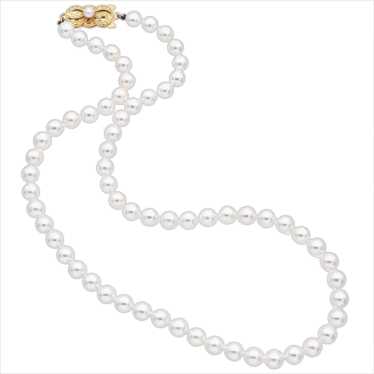 Mikimoto 18K Yellow Gold Pearl Beaded Strand Neckl