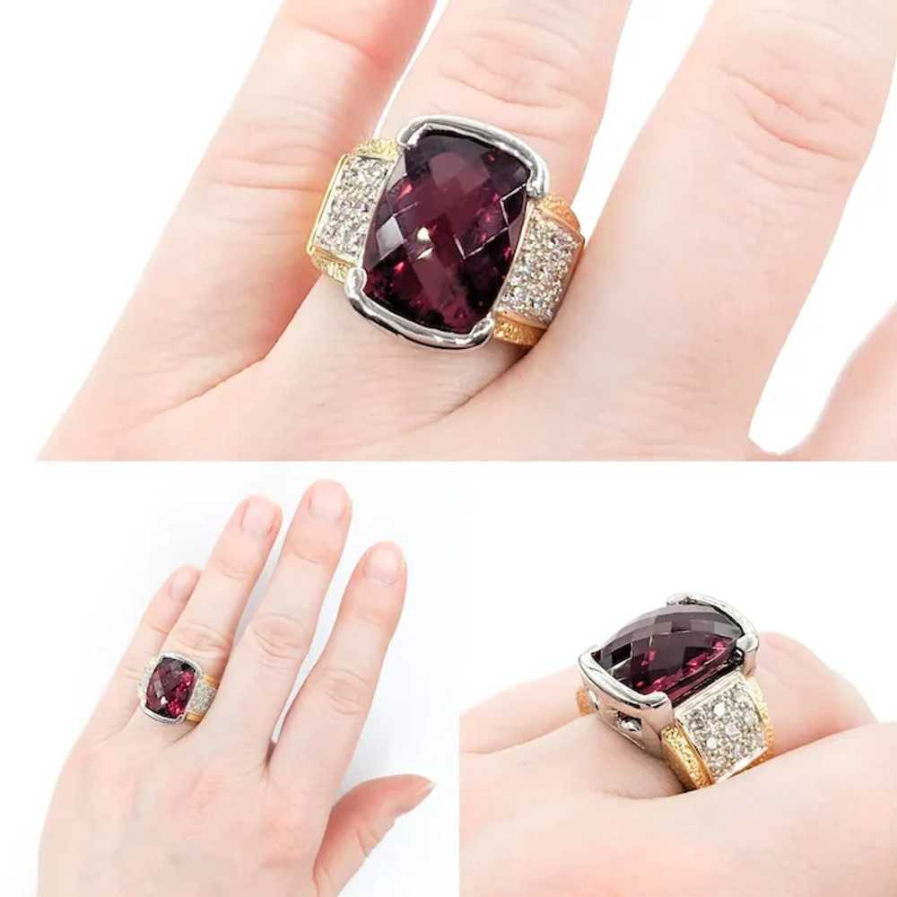 9.50ct Rubellite Tourmaline & .36ctw Diamond Ring… - image 2