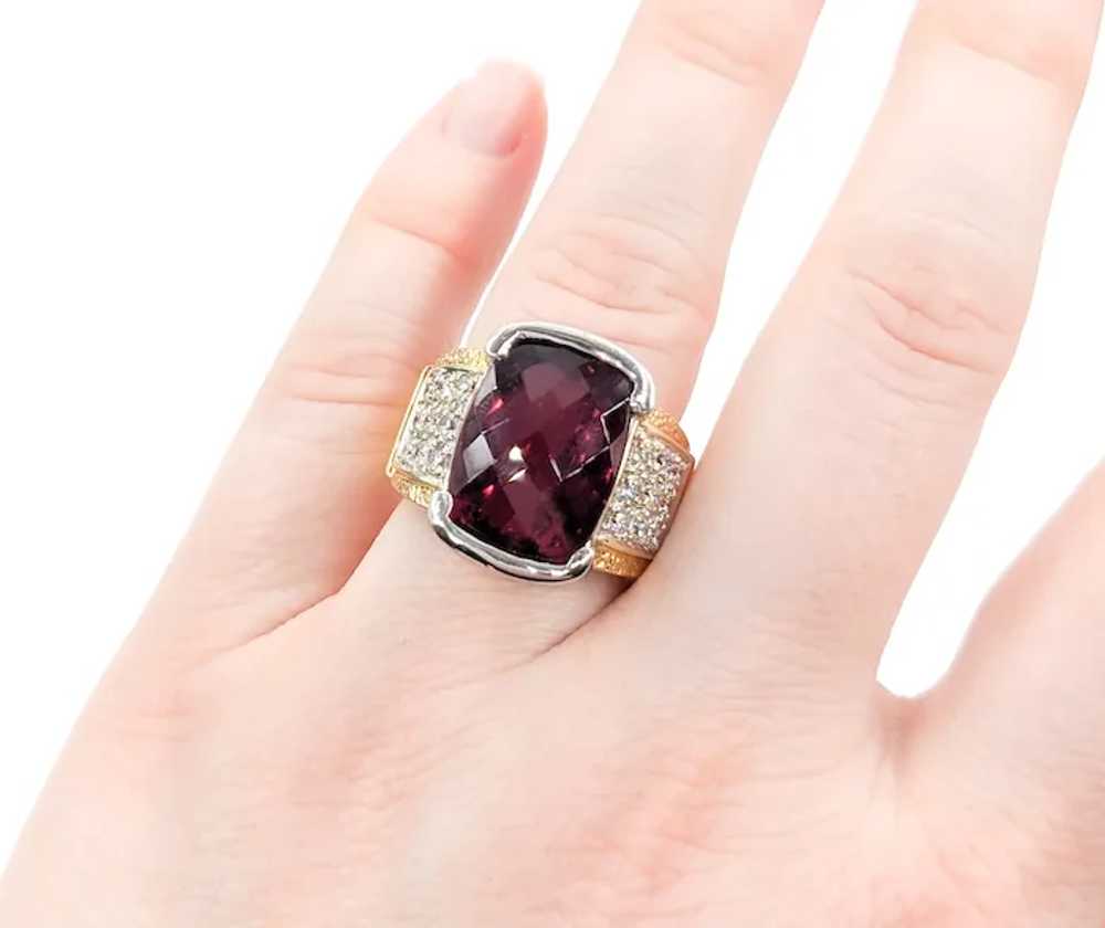 9.50ct Rubellite Tourmaline & .36ctw Diamond Ring… - image 3