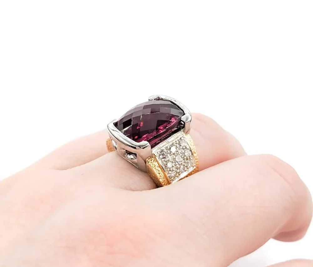 9.50ct Rubellite Tourmaline & .36ctw Diamond Ring… - image 4