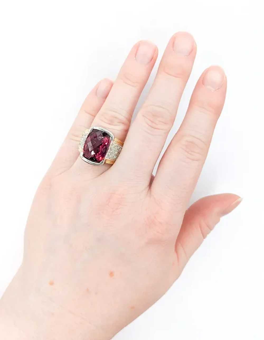 9.50ct Rubellite Tourmaline & .36ctw Diamond Ring… - image 5