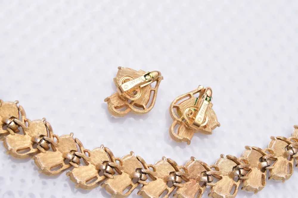 Crown Trifari Faux Pearl Bracelet and Earring Set - image 2