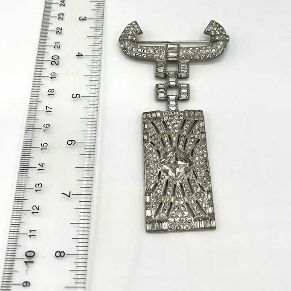 STUNNING Art Deco Clear Crystal Brooch - image 3