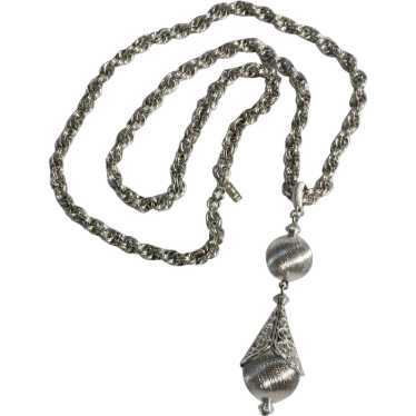 Monet silver tone Bolero pendant necklace - image 1