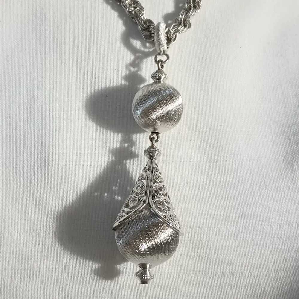 Monet silver tone Bolero pendant necklace - image 2
