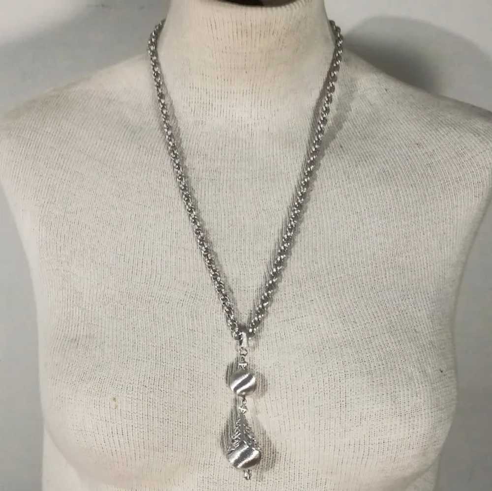 Monet silver tone Bolero pendant necklace - image 4
